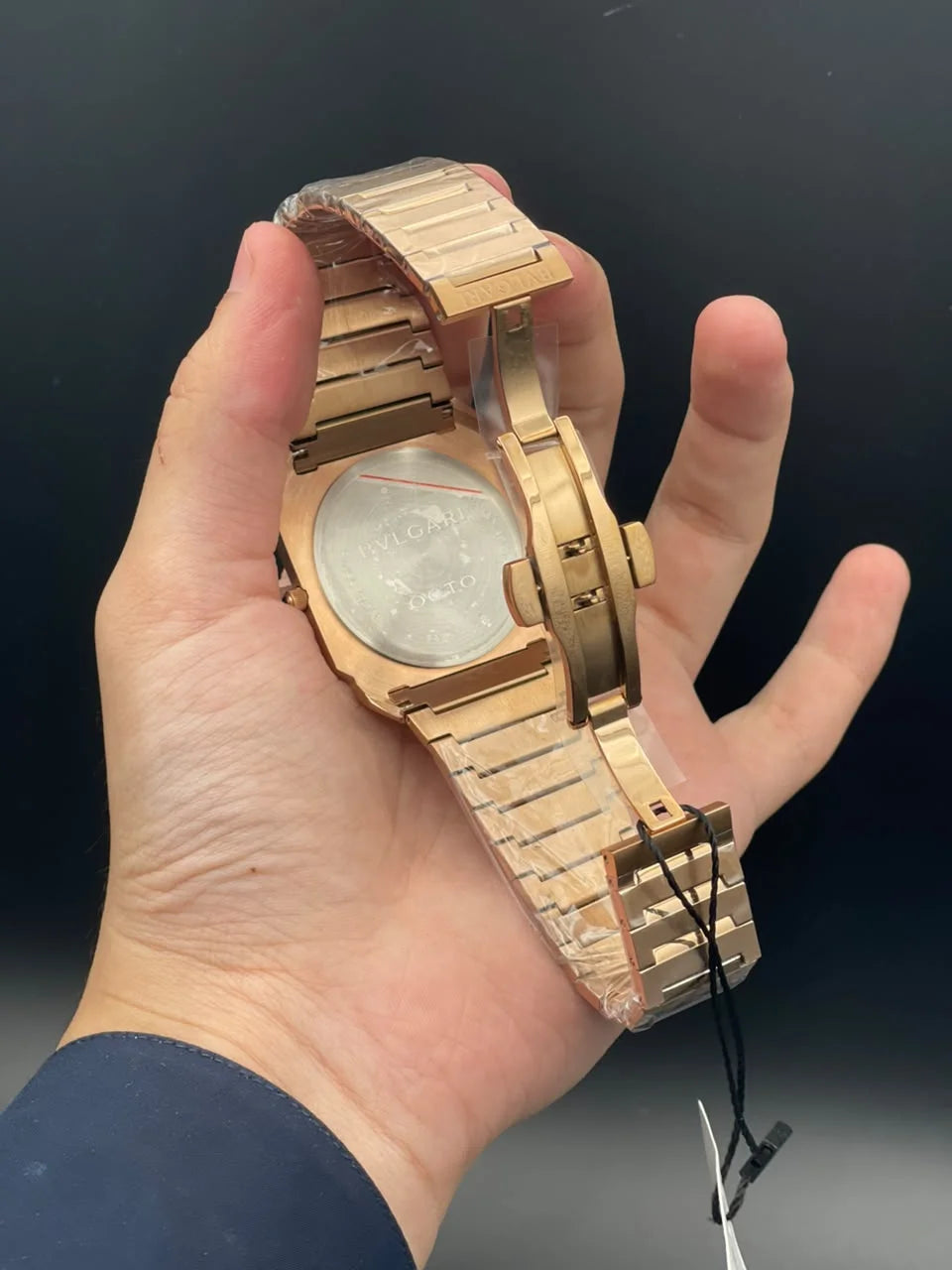 BLGRI Rose Gold Chain With Blue Dial Quartz Watch