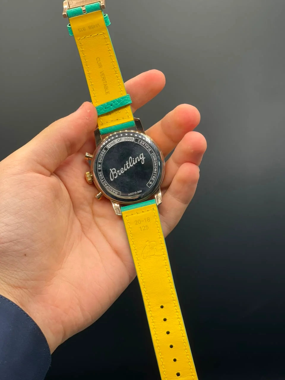 BRT Turquoise Strap With White Chronograph Dial Quartz Watch