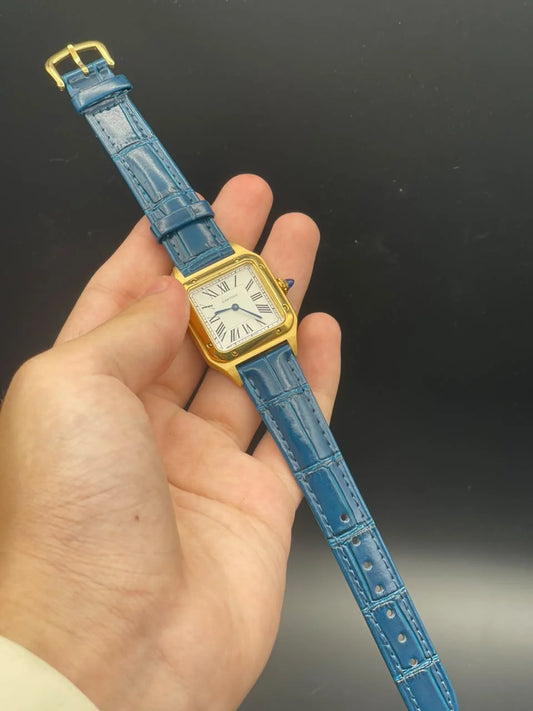 CTR Blue Strap With White Dial And Golden Bezel Quartz Watch