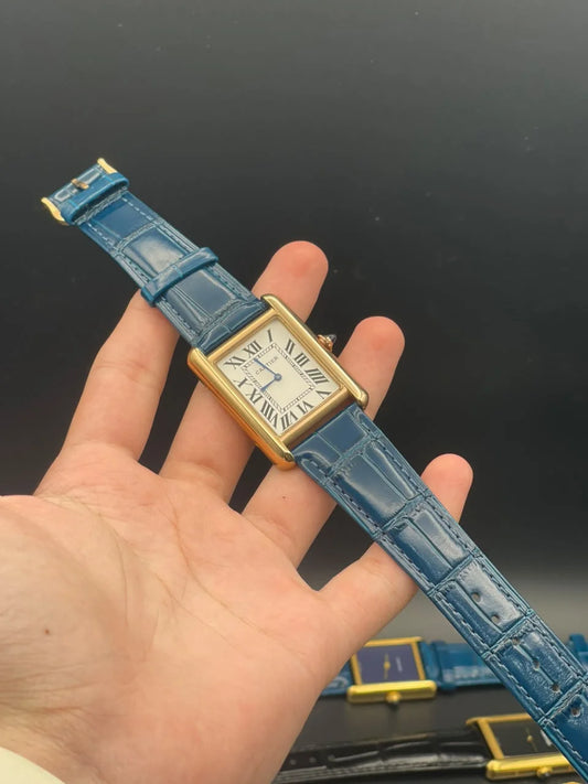 CTR Blue Strap With White Dial And Rose Gold Bezel Quartz Watch