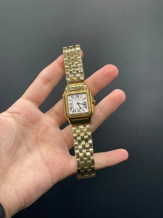 CTR Golden Chain With White Dial With Diamond Bezel Quartz Watch