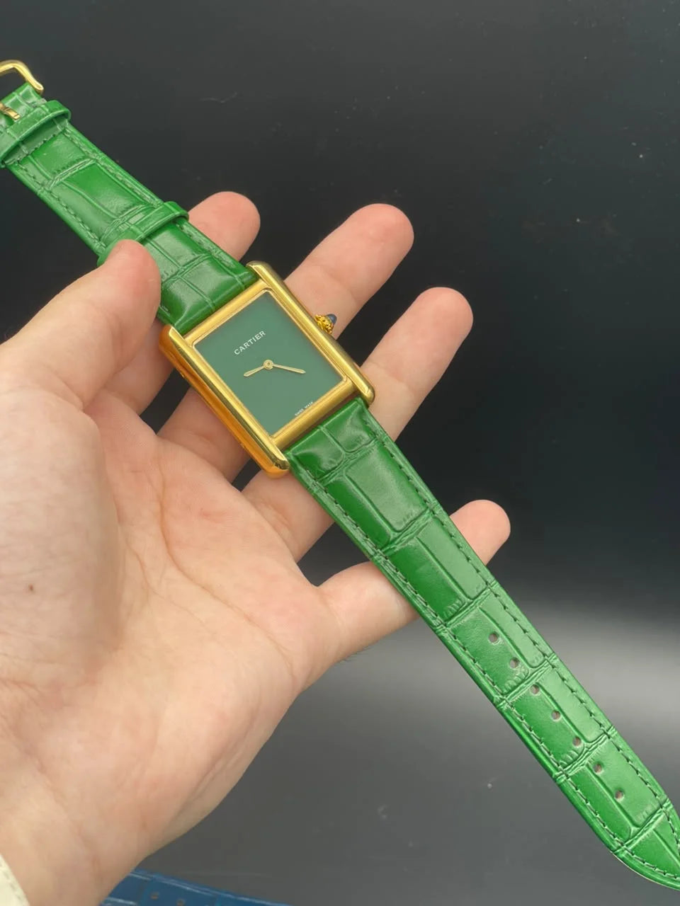 CTR Green Strap With Green Dial And Golden Bezel Quartz Watch