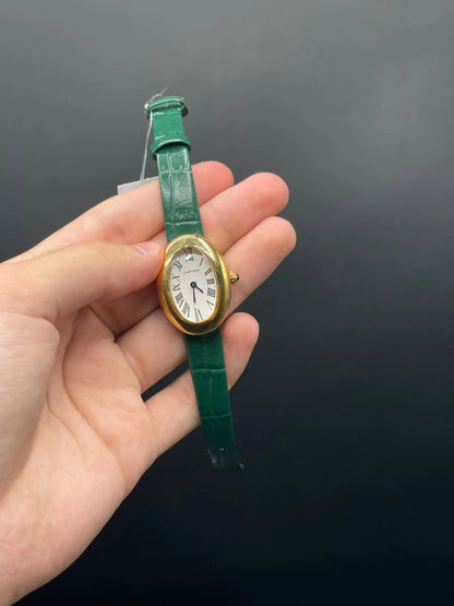 CTR Green Strap With White Dial And Golden Bezel Quartz Watch