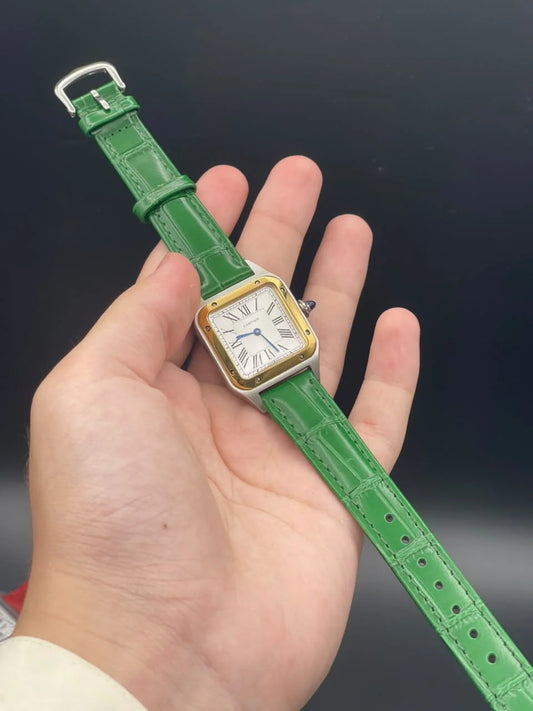 CTR Green Strap With White Dial And Golden Bezel Quartz Watch