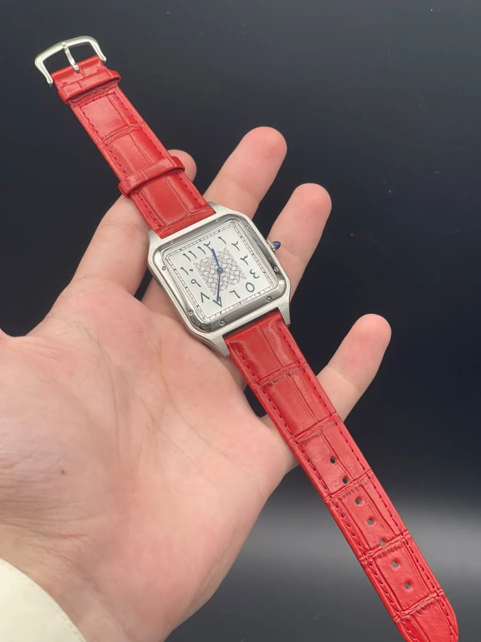 CTR Red Strap With White Textured Arabic Dial Quartz Watch
