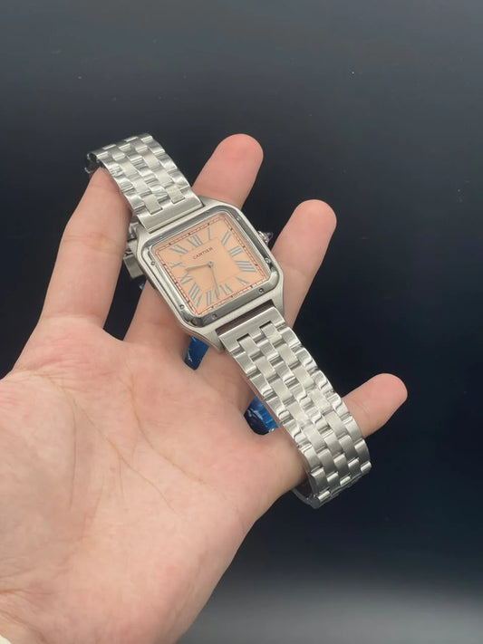 CTR Silver Chain With Pink Dial Quartz Watch