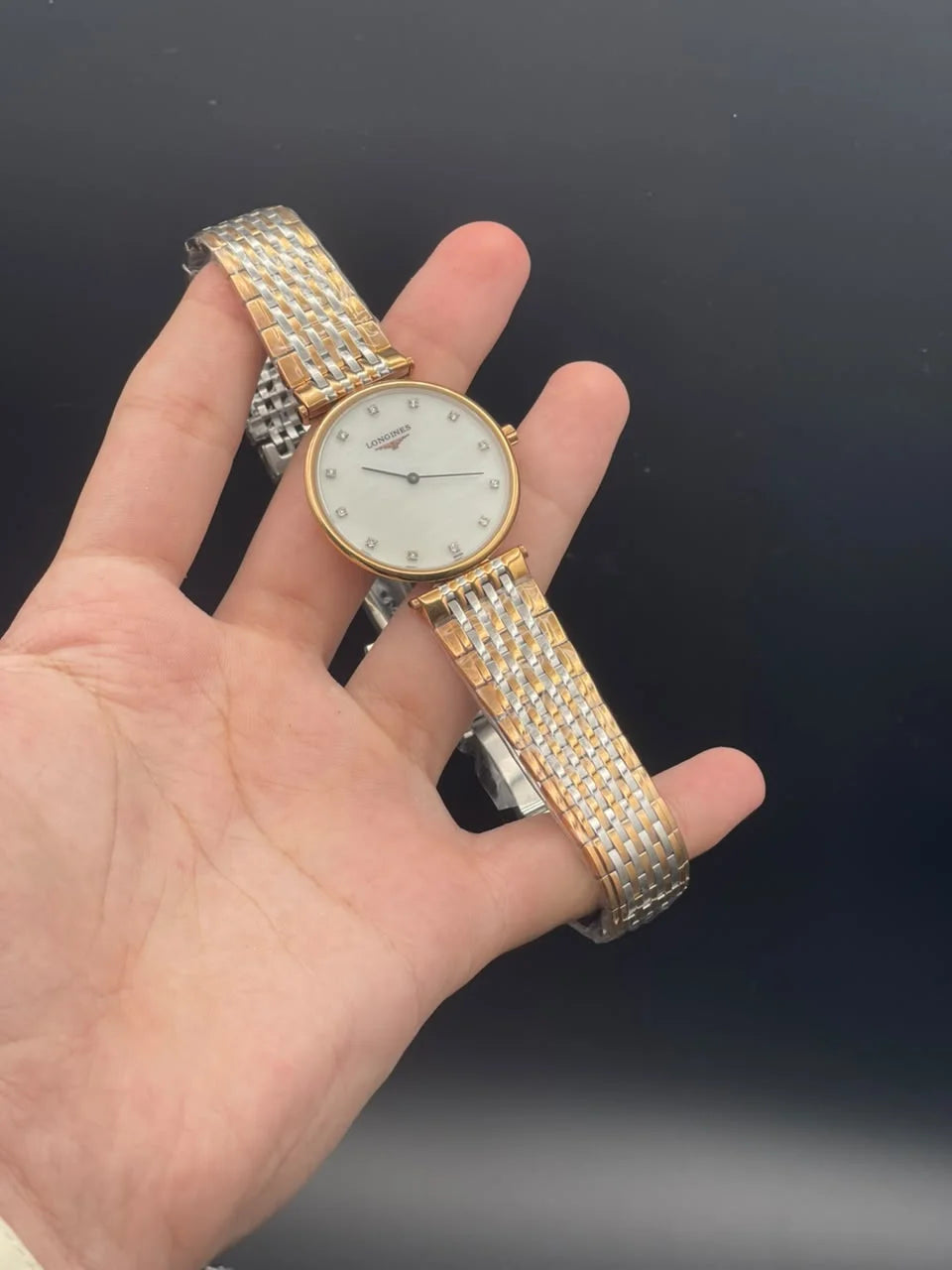 CTR Two Tone Chain With White Textured Dial Quartz Watch