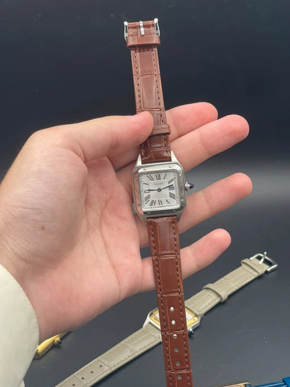 CTR Brown Strap With White Dial Quartz Watch
