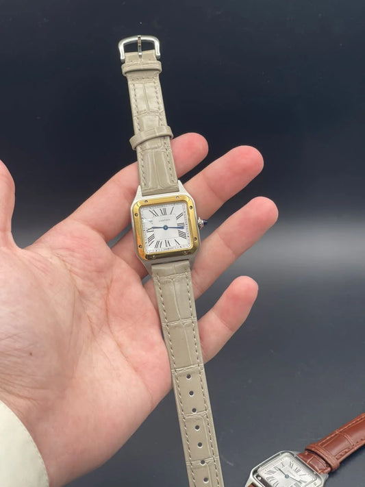 CTR Cream Strap With White Dial And Golden Bezel Quartz Watch