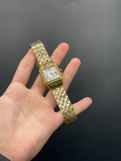 CTR Golden Chain With White Dial With Diamond Bezel Quartz Watch