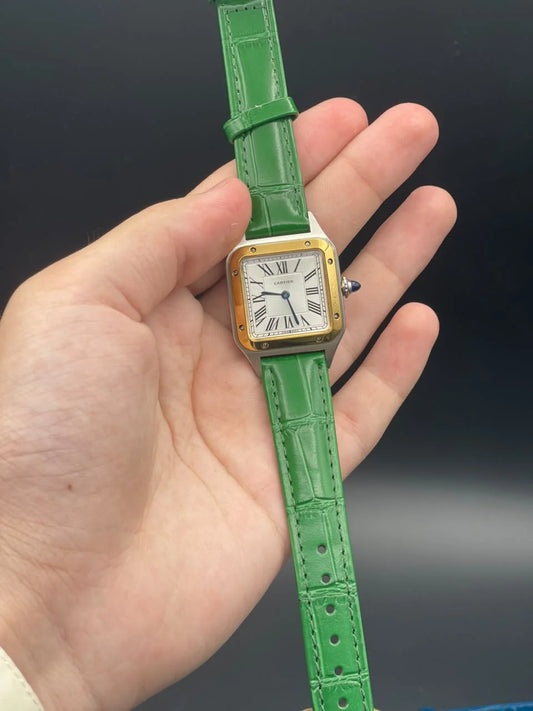 CTR Green Strap With White Dial And Golden Bezel Quartz Watch