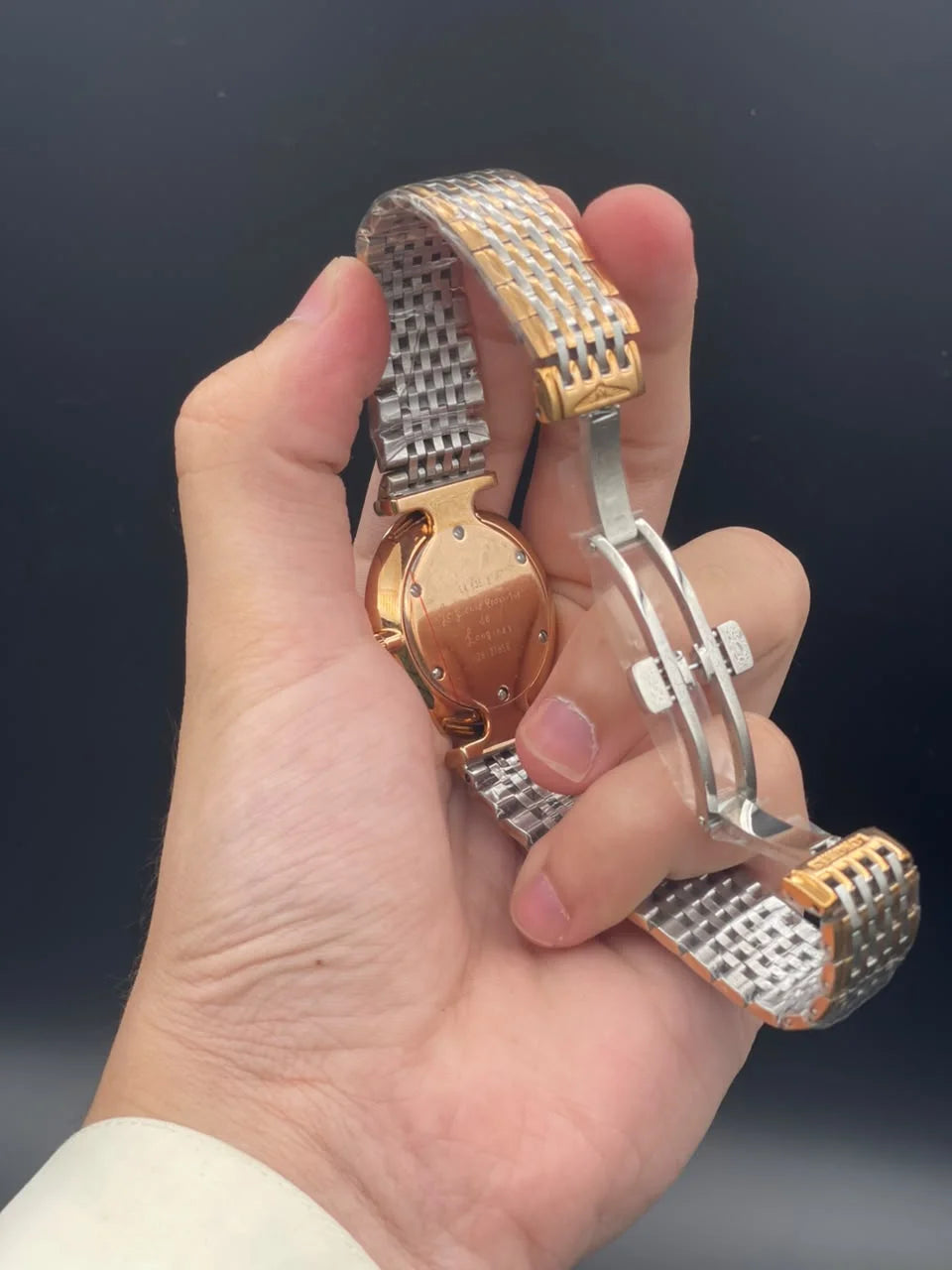 CTR Two Tone Chain With White Textured Dial Quartz Watch