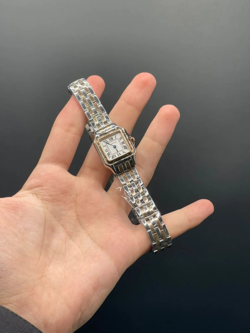 CTR Two Tone Rose Gold Chain With White Dial Quartz Watch