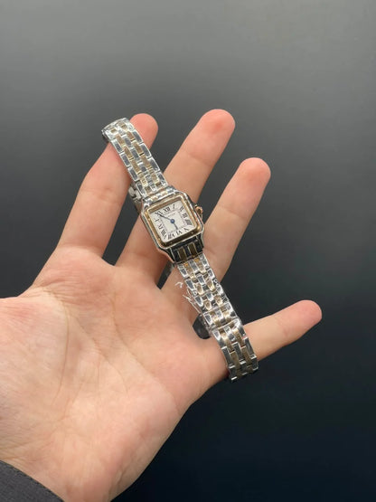 CTR Two Tone Rose Gold Chain With White Dial Quartz Watch