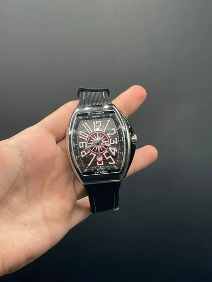 FM Black Strap With Black And Red Dial Automatic Watch