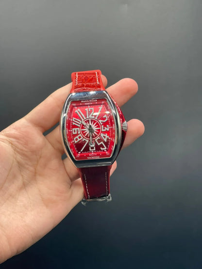 FM Red Strap With Red Dial And Silver Bezel Automatic Watch