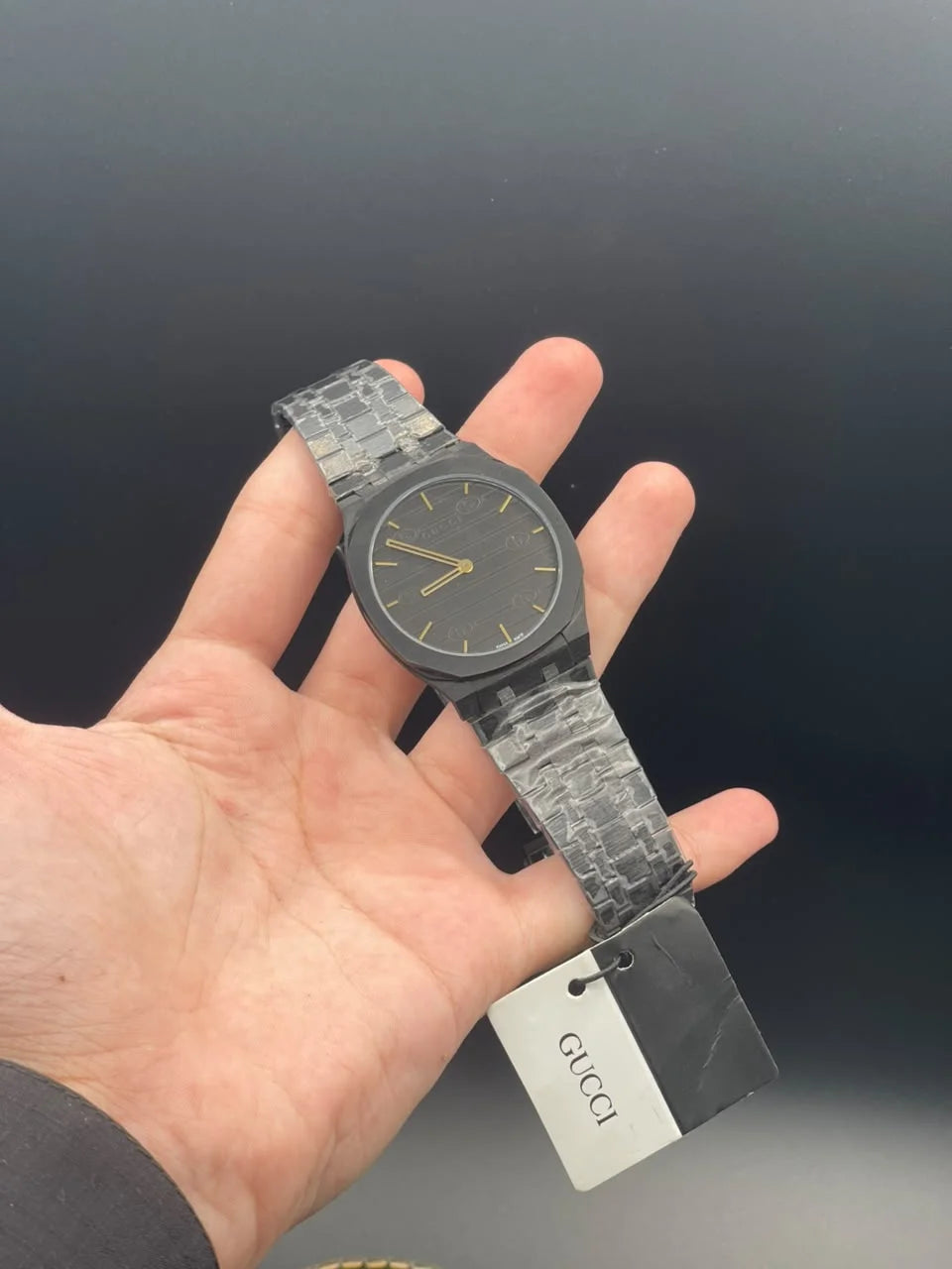 GCCI Black Chain With Slim Black Dial Quartz Watch