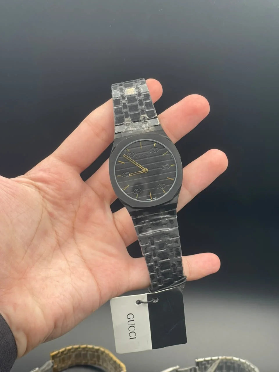 GCCI Black Chain With Slim Black Dial Quartz Watch