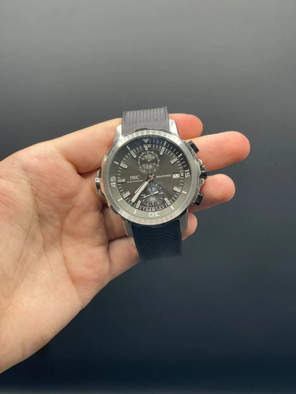 IC Black Strap With Black Chronograph Dial Quartz Watch