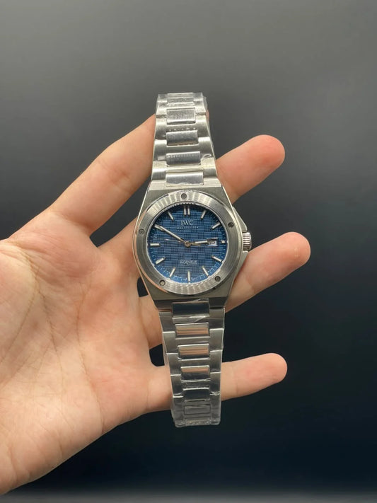 IC Silver Chain With Blue Dial Automatic Watch