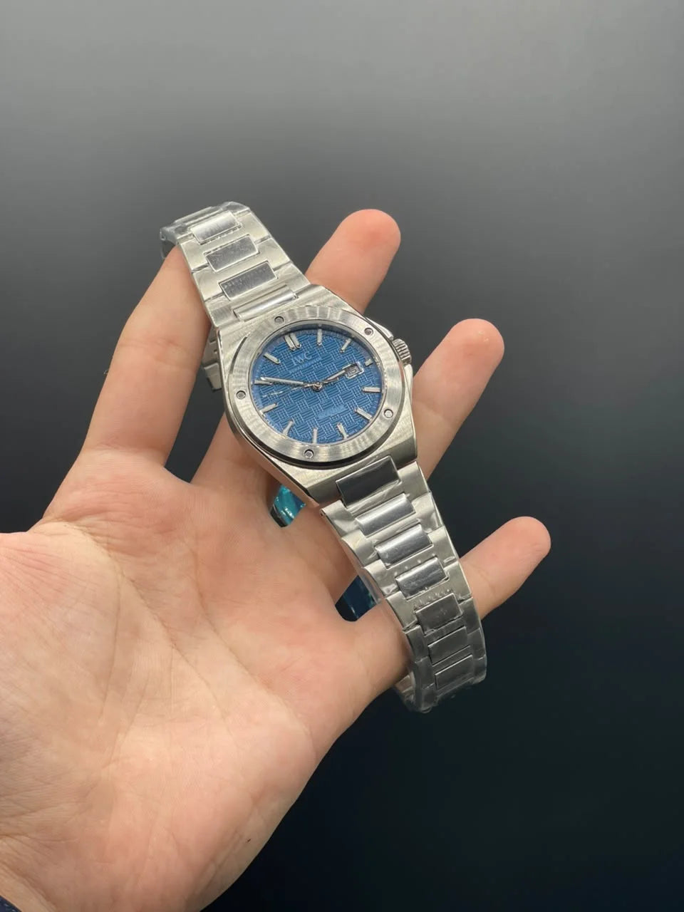 IC Silver Chain With Blue Dial Automatic Watch