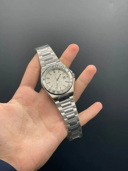 IC Silver Chain With White Dial Automatic Watch