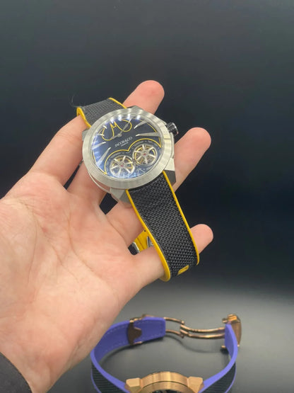 Jacob Yellow And Black Strap With Black And Yellow Batman Dial Automatic Watch