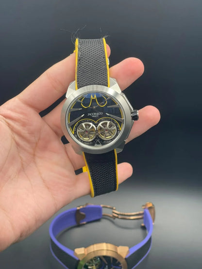 Jacob Yellow And Black Strap With Black And Yellow Batman Dial Automatic Watch
