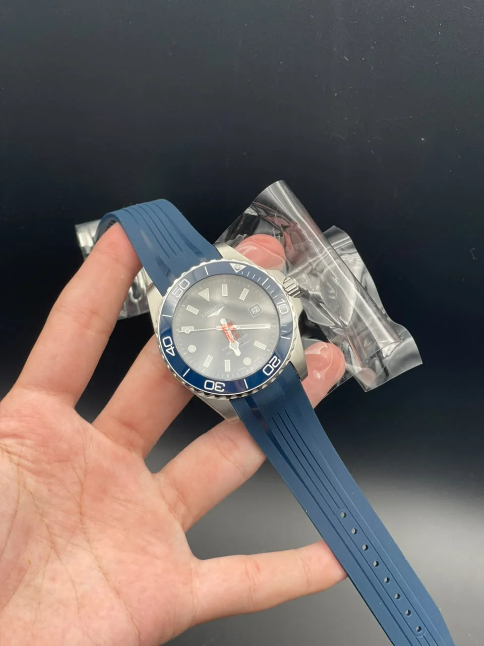 LGS Blue Strap With Blue Dial And Rotatable Bezel Automatic Watch