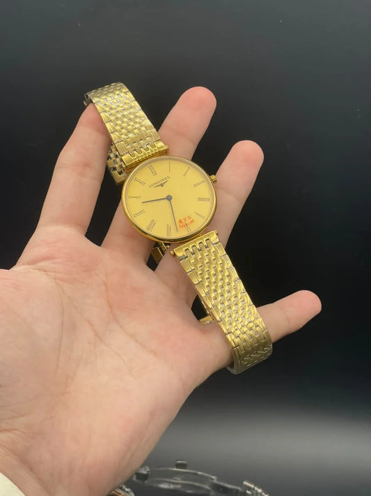 LGS Golden Chain With Golden Dial Quartz Watch