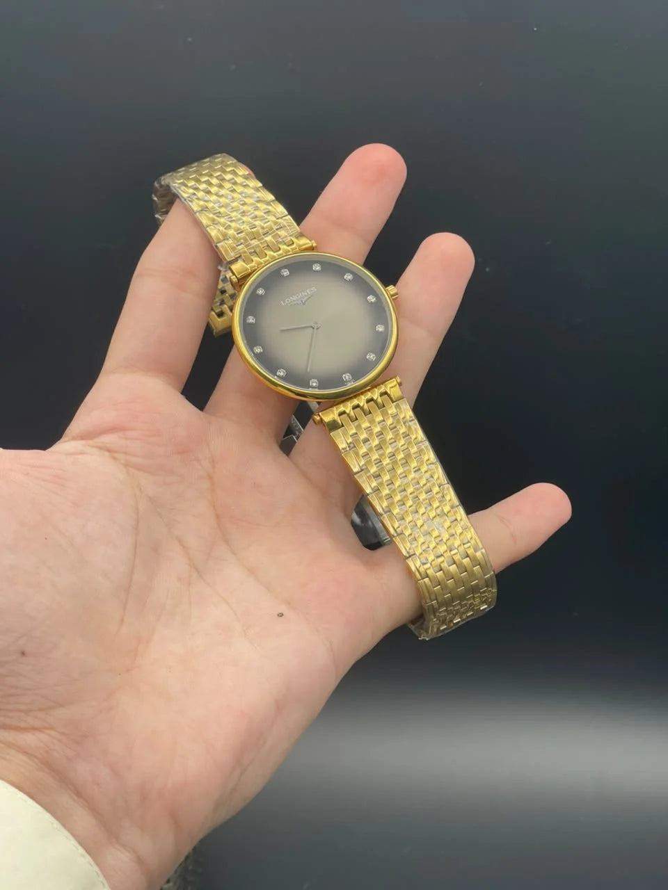 LGS Golden Chain With Gray Ombre Dial Quartz Watch