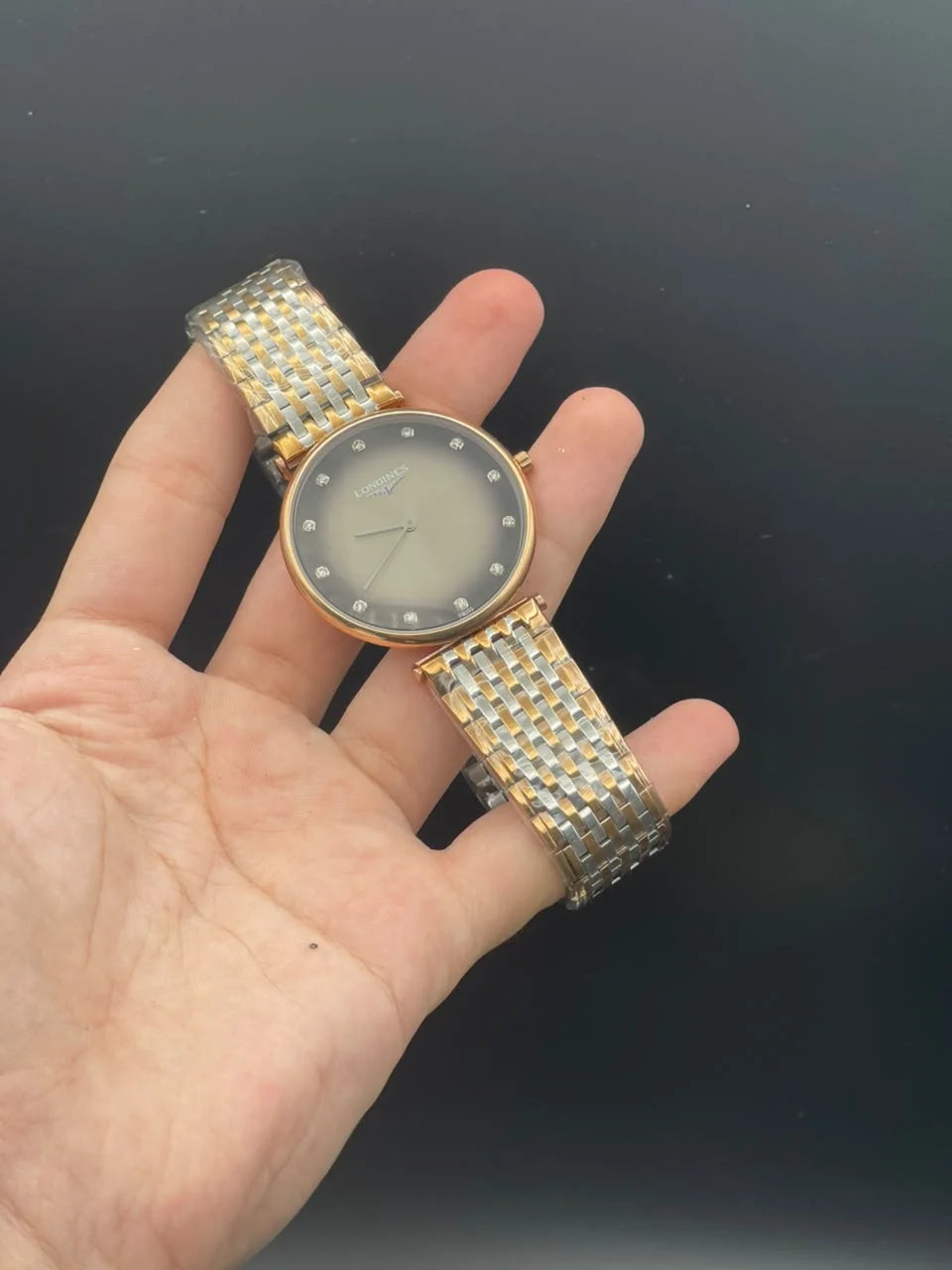 LGS Rose Gold Chain With Gray Ombre Dial Quartz Watch