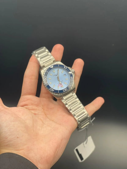LGS Silver Chain With Black Dial And Rotatable Bezel Automatic Watch