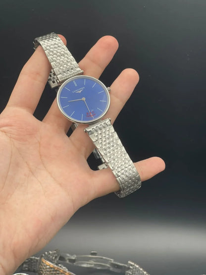 LGS Silver Chain With Blue Dial Quartz Watch