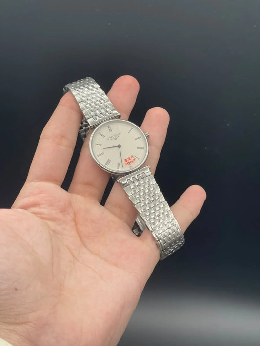 LGS Silver Chain With White Dial Quartz Watch