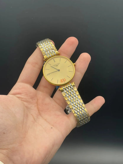 LGS Two Tone Chain With Golden Dial Quartz Watch