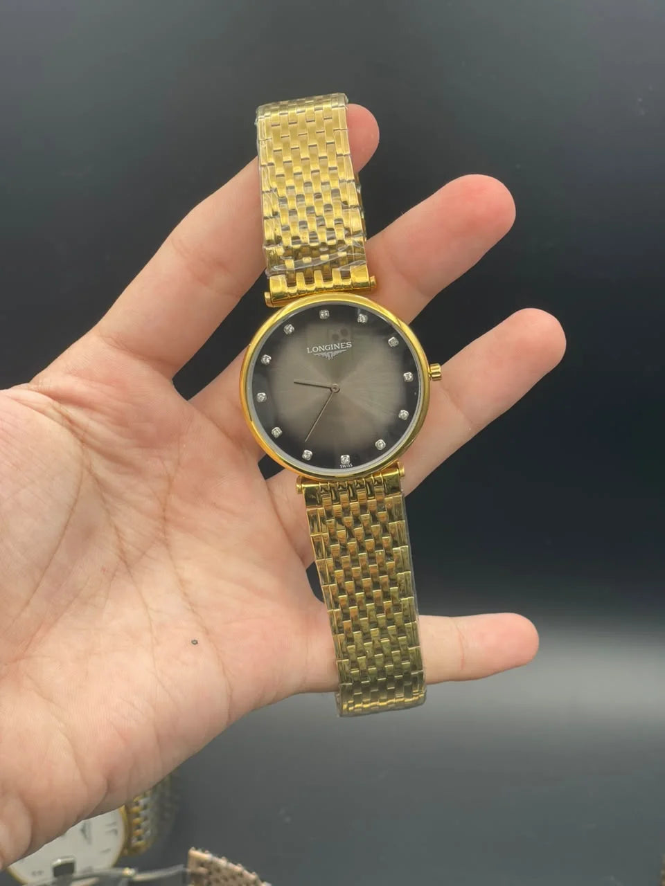 LGS Golden Chain With Gray Ombre Dial Quartz Watch