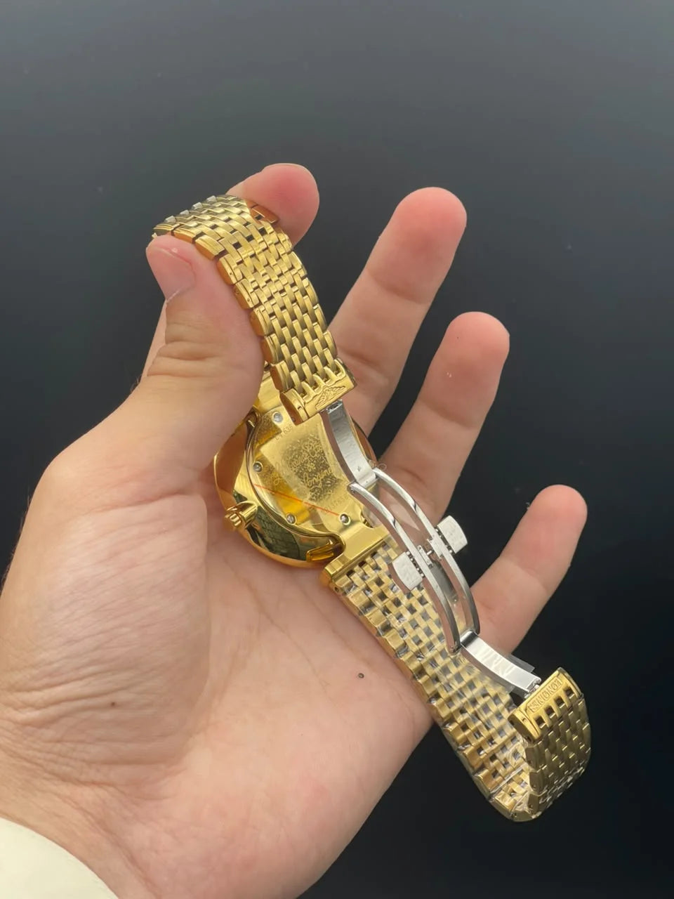 LGS Golden Chain With White Dial Quartz Watch
