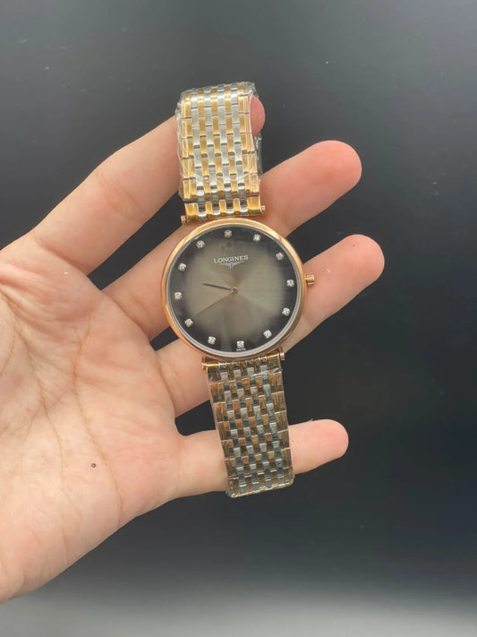LGS Rose Gold Chain With Gray Ombre Dial Quartz Watch