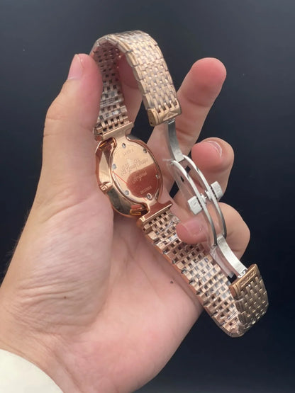 LGS Rose Gold Chain With Green Dial Quartz Watch