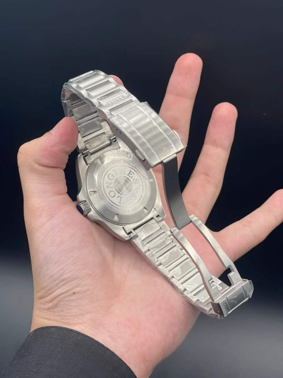 LGS Silver Chain With Blue Dial And Rotatable Bezel Automatic Watch