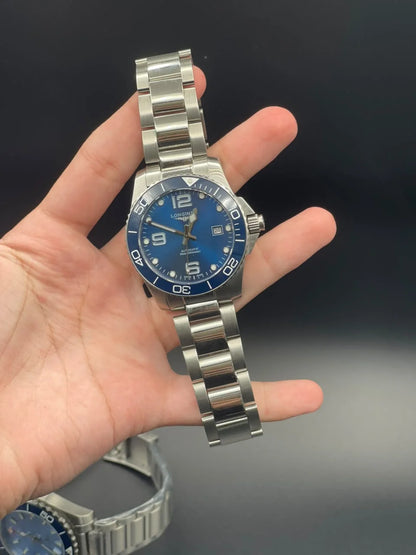 LGS Silver Chain With Blue Dial  And White Indices And Rotatable Bezel Automatic Watch