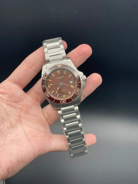 LGS Silver Chain With Red Dial And Rotatable Bezel Automatic Watch