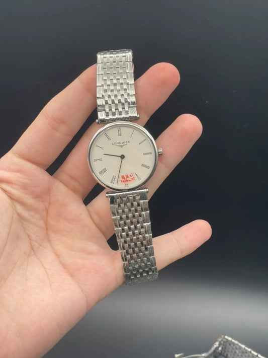 LGS Silver Chain With White Dial Quartz Watch
