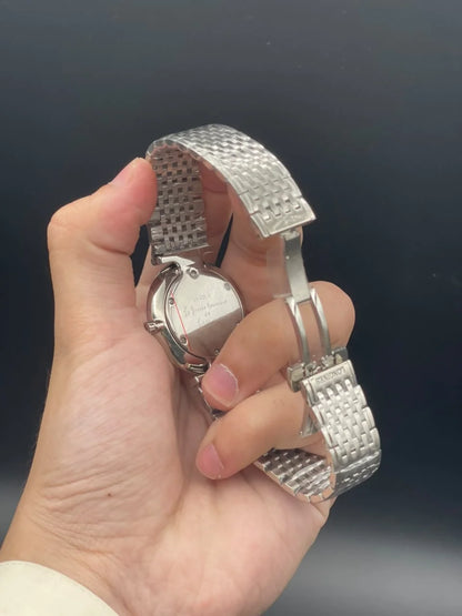 LGS Silver Chain With White Dial Quartz Watch