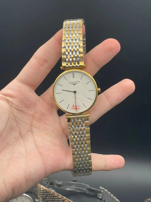 LGS Two Tone Chain With White Dial Quartz Watch