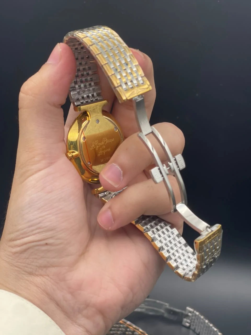 LGS Two Tone Chain With White Dial Quartz Watch