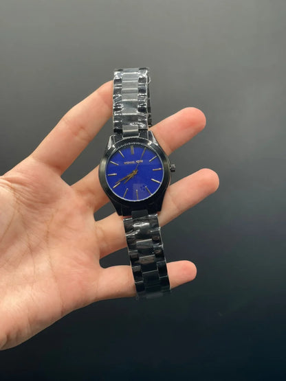 MK Black Chain With Purple Dial Quartz Watch