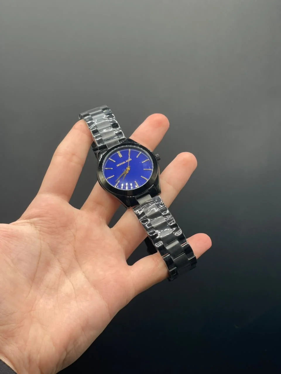 MK Black Chain With Purple Dial Quartz Watch