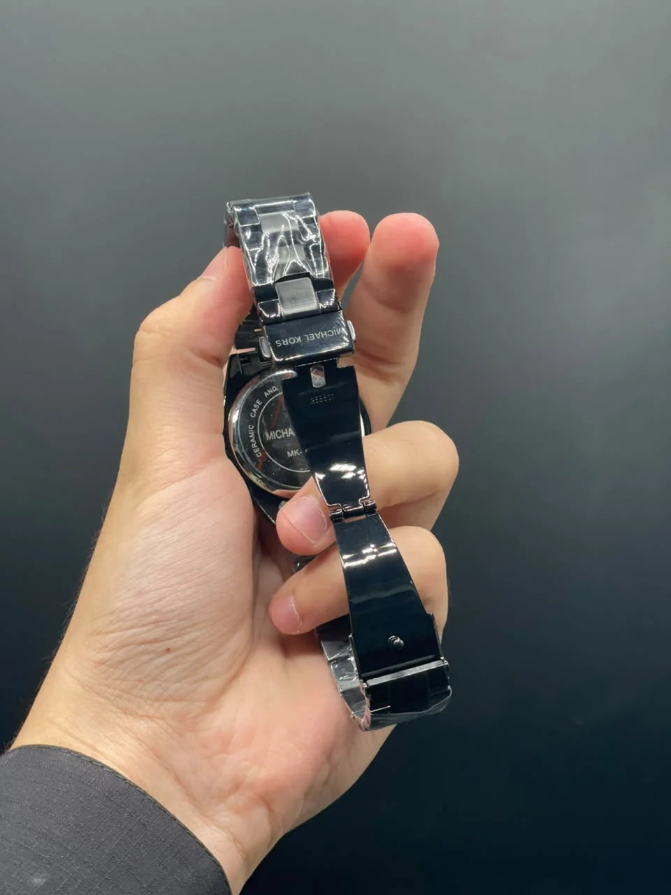 MK Black Chain With Purple Dial Quartz Watch